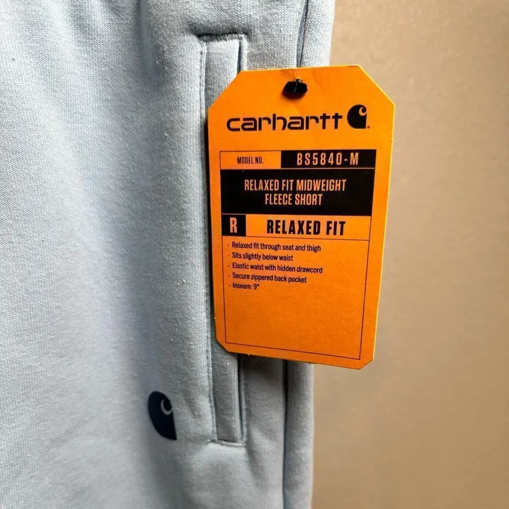 NWT Carhartt Men’s Light Gray Sweat Shorts Pockets - Size XL - 8.5” inseam